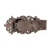 A large German iron door key, circa 1720