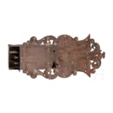 A large German iron door key, circa 1720