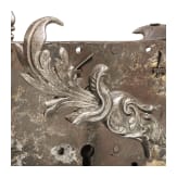 A large German iron door key, circa 1720