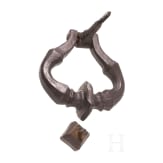 A large iron door knocker, probably Italian, 17th century