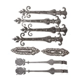 Eight German iron fittings, 18th century
