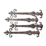 Eight German iron fittings, 18th century