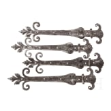 Eight German iron fittings, 18th century