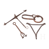 Four German wrought iron objects, 17th/18th century