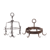 Two German wrought-iron butcher's crowns, 17th/18th century