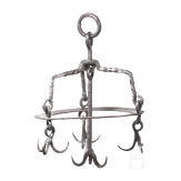 Two German wrought-iron butcher's crowns, 17th/18th century