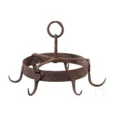 Two German wrought-iron butcher's crowns, 17th/18th century