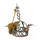 A German wrought iron crown as a shop display, circa 1800
