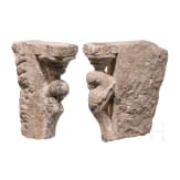 Two Italian limestone fragments with birds, 15th century