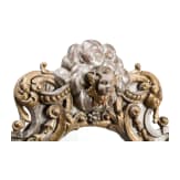 A partially gilded Italian wooden Baroque mirror, circa 1720
