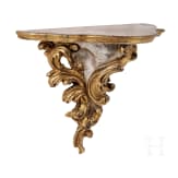 Two wall brackets / console tables, probably German, 19th/20th century