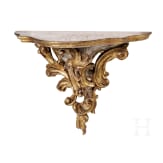 Two wall brackets / console tables, probably German, 19th/20th century