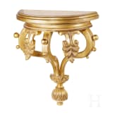 Two wall brackets / console tables, probably German, 19th/20th century