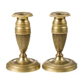Two French brass candlesticks in Empire style, 2nd half of the 19th century