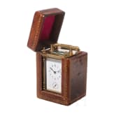 An antique French travelling clock with alarm function, late 19th century