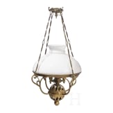 A German brass chandelier with glass dome, circa 1910