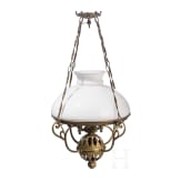 A German brass chandelier with glass dome, circa 1910