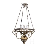 A German brass chandelier with glass dome, circa 1910