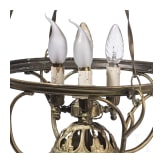 A German brass chandelier with glass dome, circa 1910