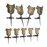 A group of iron outdoor lamps in Gothic style, probably German, circa 1900