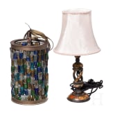 A Venetian hanging lamp with Murano glass lampshade and a desk lamp, 1st half of the 20th century