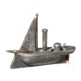 A pewter miniature sailing ship, circa 1840