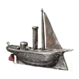 A pewter miniature sailing ship, circa 1840