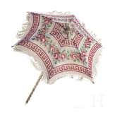 A small German parasol with glass bead embroidery and bone elements, circa 1850
