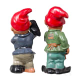 Konrad Adenauer and Nikita Khrushchev as garden gnomes, German, 1950s/60s