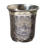 A Russian nielloed silver beaker, Moscow, dated 1837