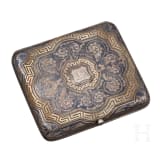 A Russian silver and niello cigarette case with troika, Moscow, Ivan Alekseevitch Svemnikov, 1887