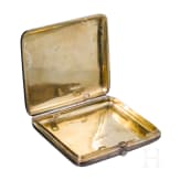 A Russian silver and niello cigarette case with troika, Moscow, Ivan Alekseevitch Svemnikov, 1887