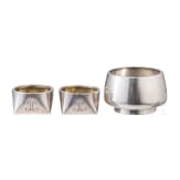 Three Russian silver salt cellars, St. Petersburg, Vasili Kangin/Gratchev, 1896 - 1908