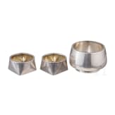 Three Russian silver salt cellars, St. Petersburg, Vasili Kangin/Gratchev, 1896 - 1908
