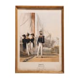 Russian Officers of the Marine de la Garde, a fine hand-colored lithograph, circa 1840