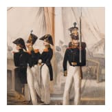 Russian Officers of the Marine de la Garde, a fine hand-colored lithograph, circa 1840