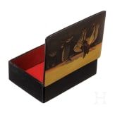 A Soviet papier m&acirc;ch&eacute; and lacquer box with boyar, circa 1930