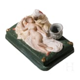 A Russian erotic porcelain figure as a candlestick with odalisque and sultan, last 3rd of the 19th century