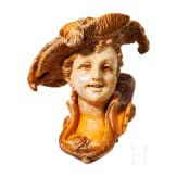 A carved Russian figural meerschaum pipe, St. Petersburg, late 19th century