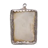 A silver-mounted mother-of-pearl carving showing the Baptism of Christ, late 19th century