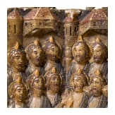 A carved wax icon showing the Twelve Apostles with case (Kiot), 20th century