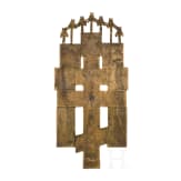 A large enamelled Russian bronze cross, 19th century