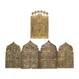 Two Russian bronze icons - Tetraptych and Extended Deisis, 18th/19th century