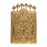 Two Russian bronze icons - Tetraptych and Extended Deisis, 18th/19th century