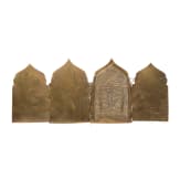 Two Russian bronze icons - a large cross and a tetraptych, 19th/20th century