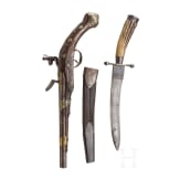 An Ottoman flintlock pistol and a German chopping knife, 19th century