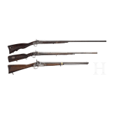 Three percussion flintlocks, 19th century