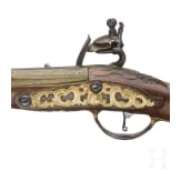 A Belgian flintlock pistol with brass barrel, Thiermay in Li&egrave;ge, circa 1740