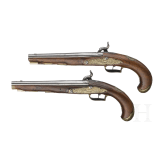 A pair of French percussion pistols, circa 1760