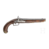 A pair of French percussion pistols, circa 1760